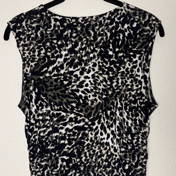 Alfani Isola Ricca Sleeveless Dress Cheetah Swirl Print black,gray,white Medium - Picture 11 of 15